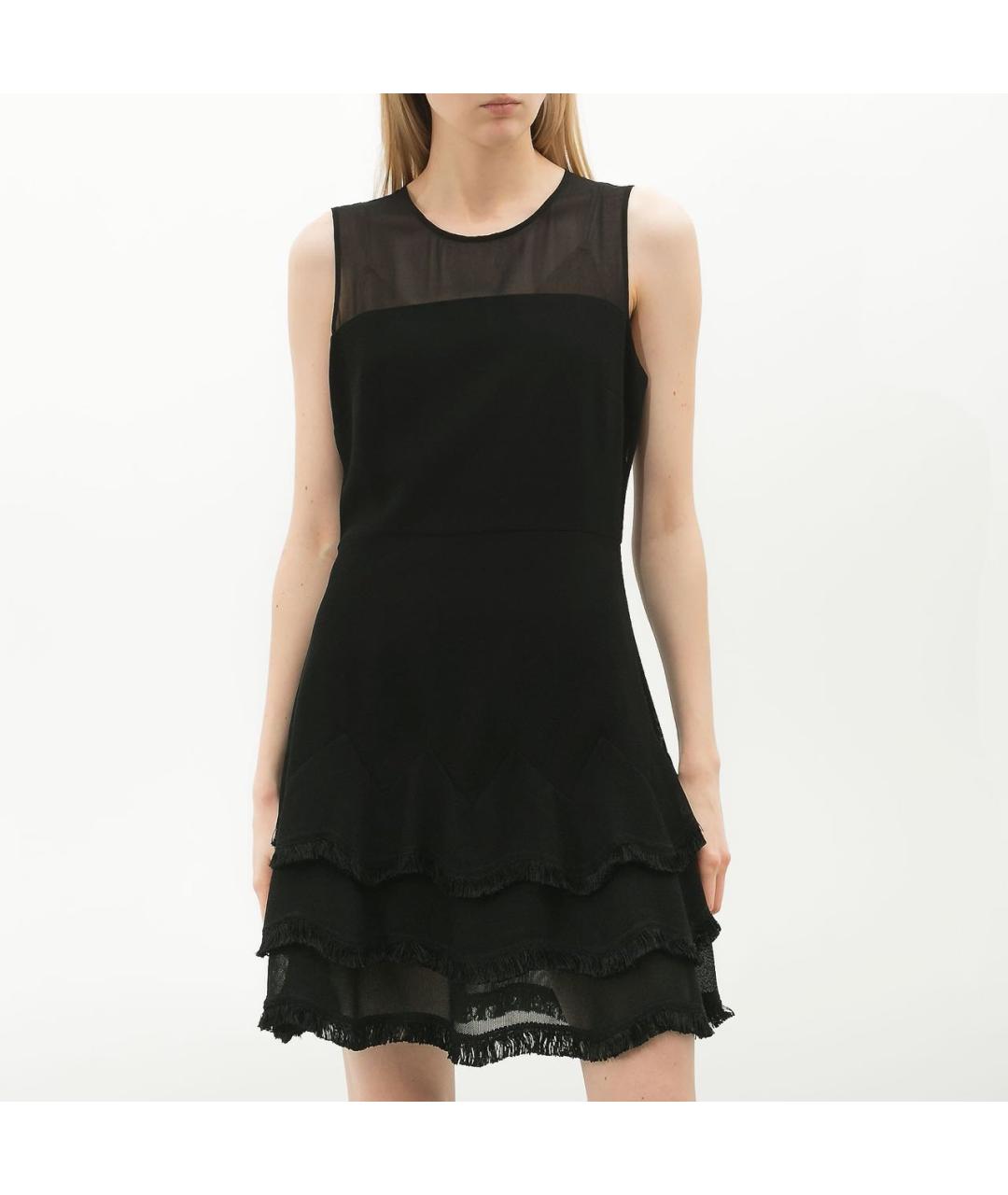 SANDRO Черное полиэстеровое повседневное платье, фото 5