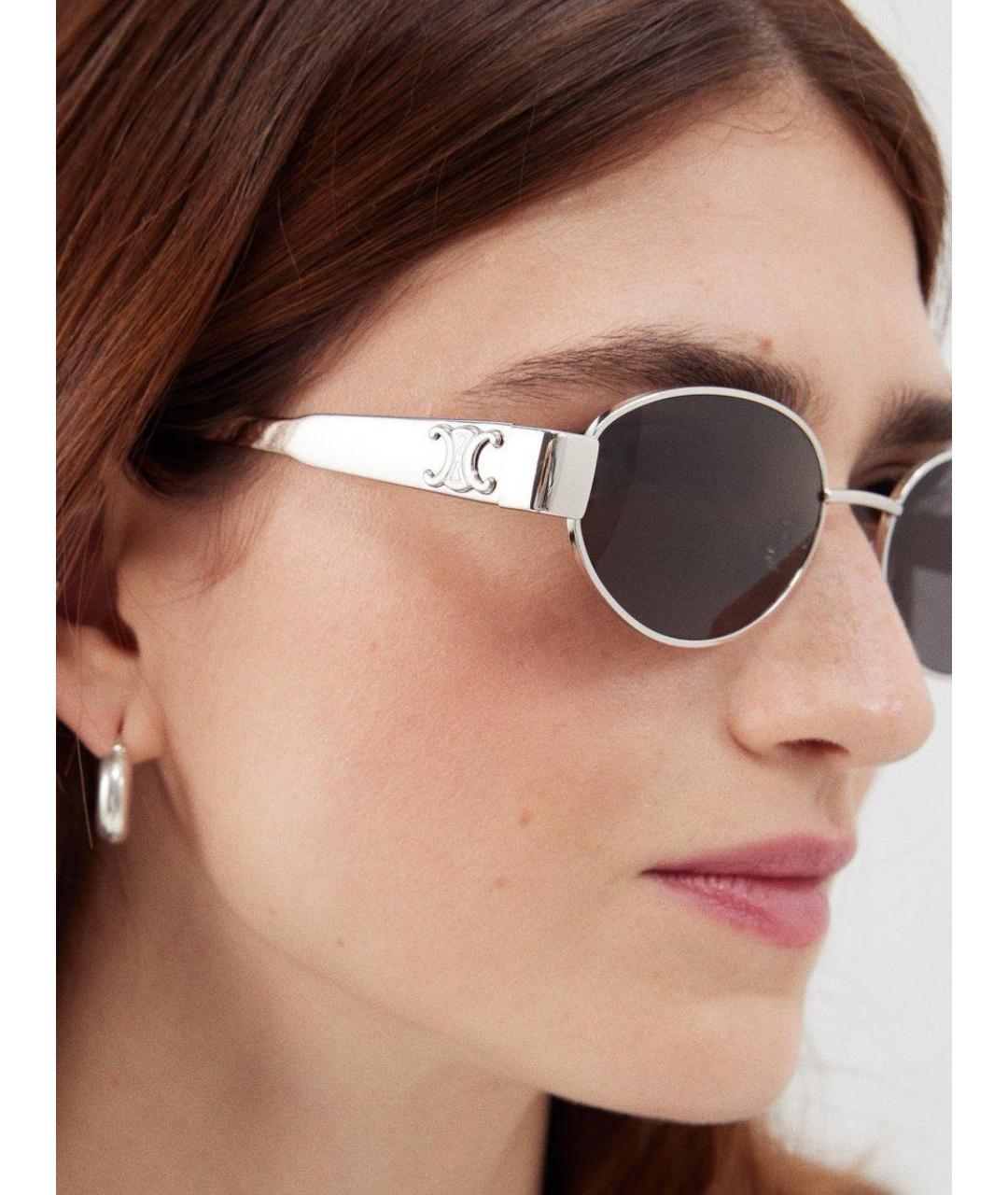 CELINE Серебряные металлические солнцезащитные очки, фото 7