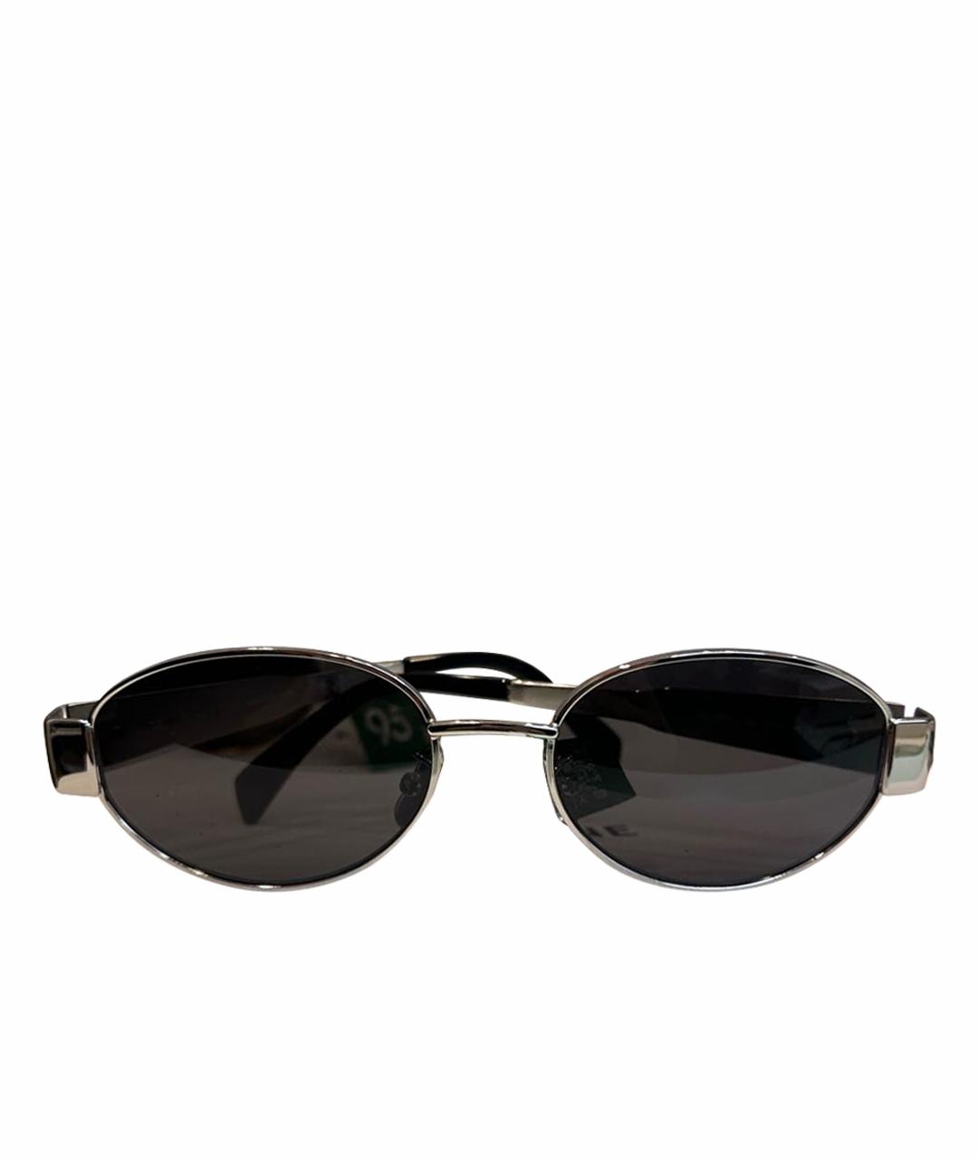 CELINE Серебряные металлические солнцезащитные очки, фото 1