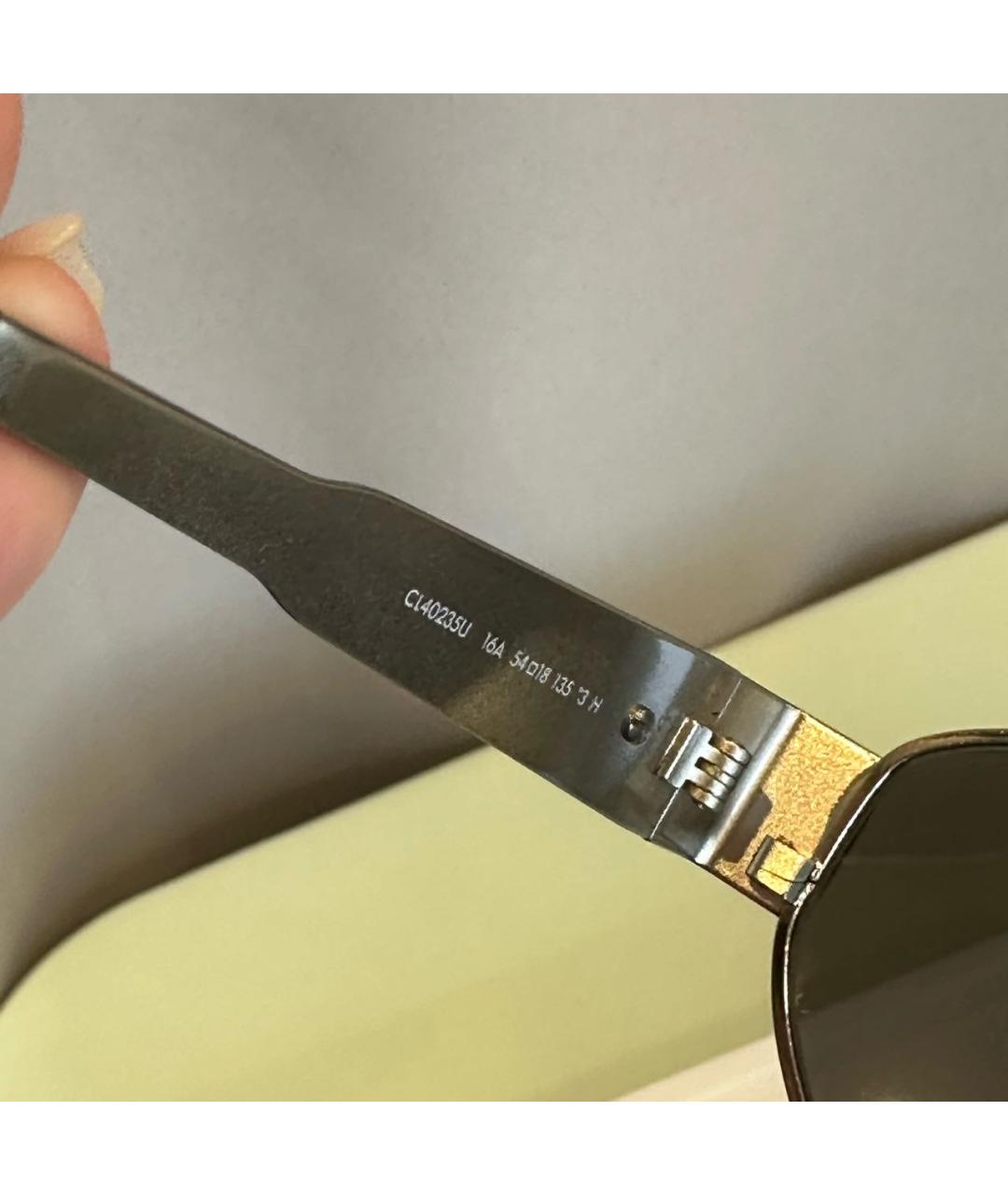 CELINE Серебряные металлические солнцезащитные очки, фото 6