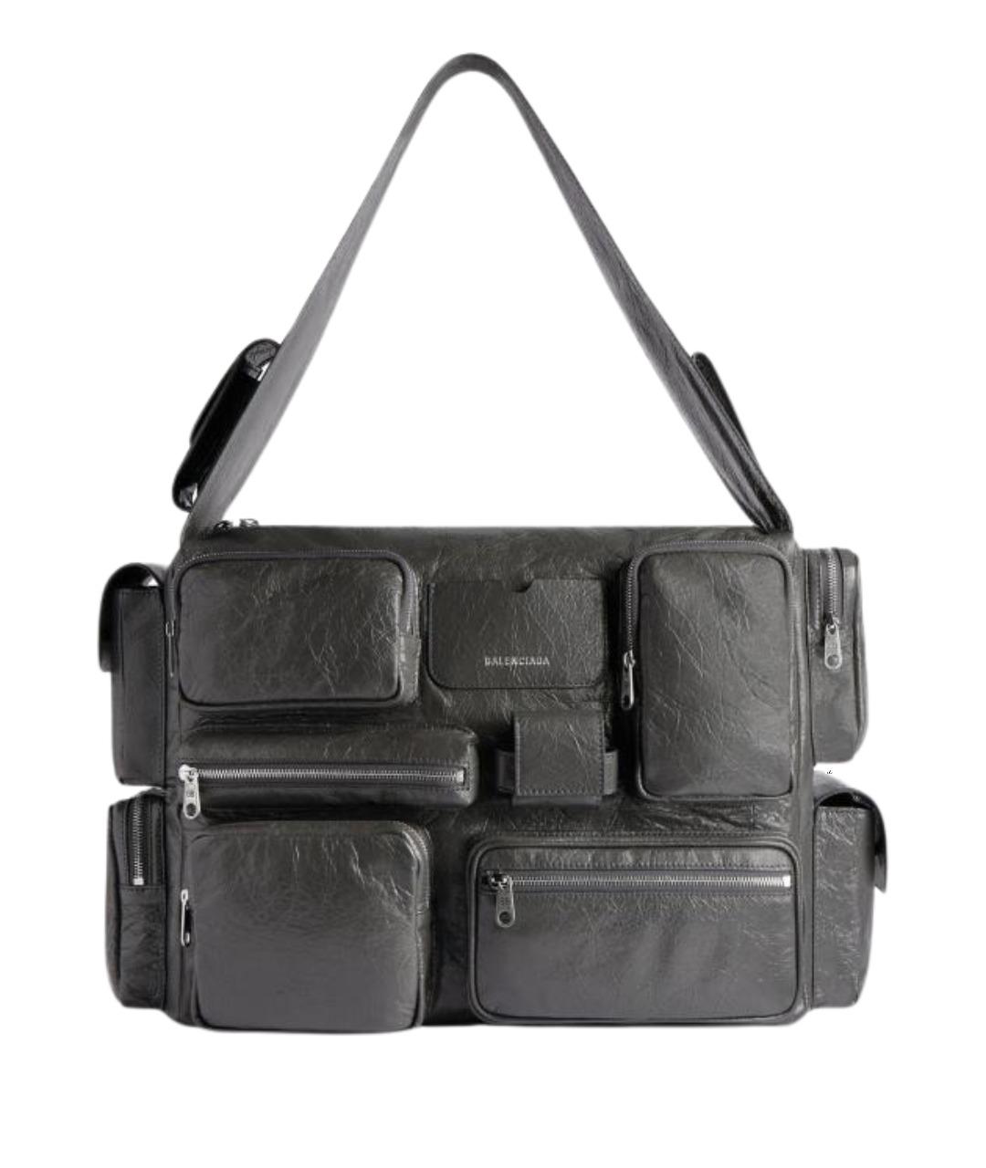 BALENCIAGA Черная кожаная сумка на плечо, фото 1