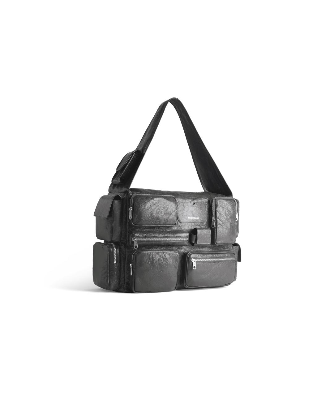 BALENCIAGA Черная кожаная сумка на плечо, фото 2