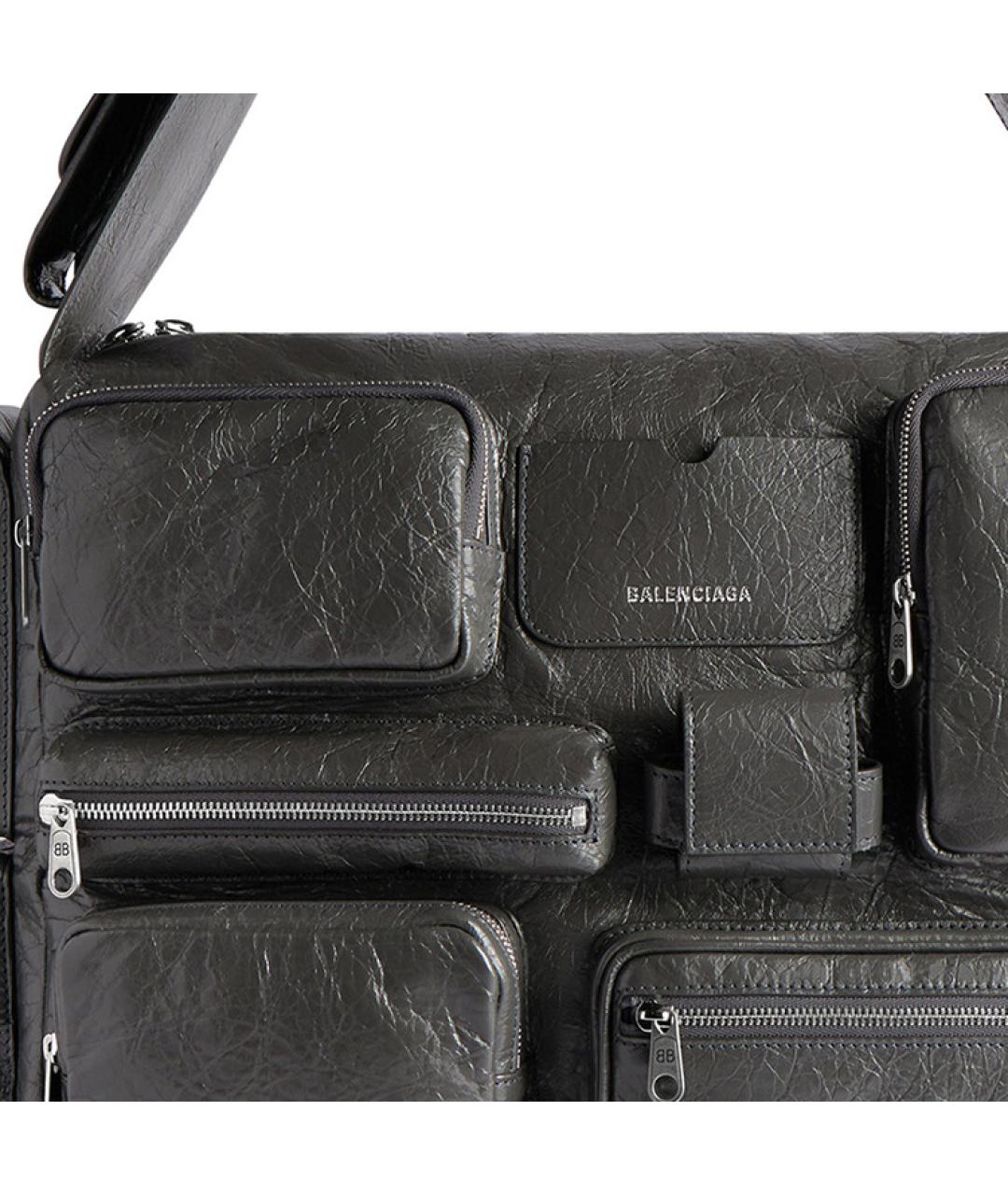 BALENCIAGA Черная кожаная сумка на плечо, фото 5