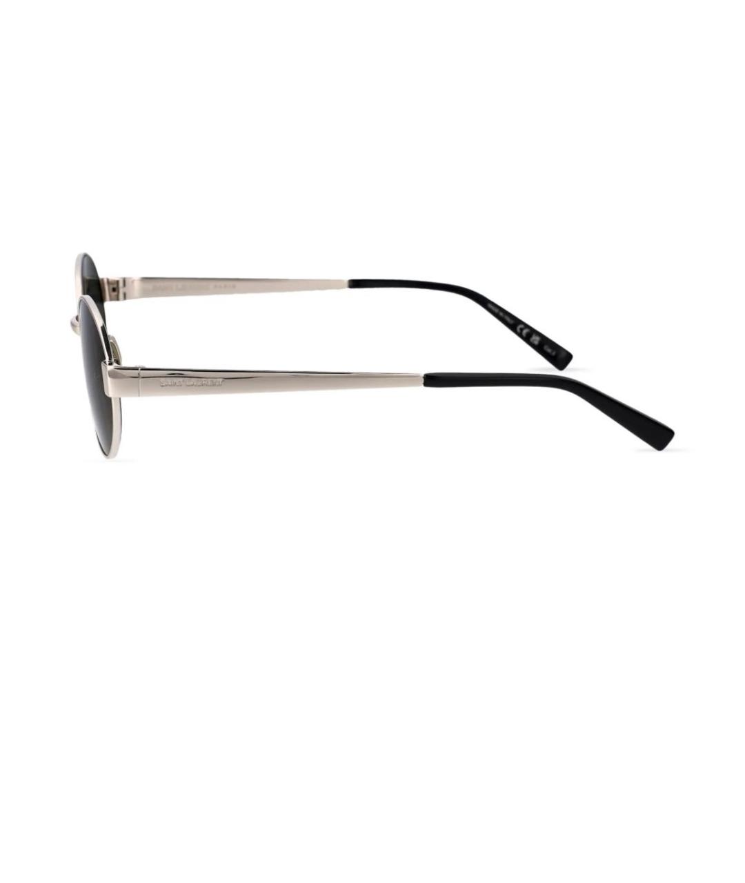 SAINT LAURENT Серебряные металлические солнцезащитные очки, фото 2