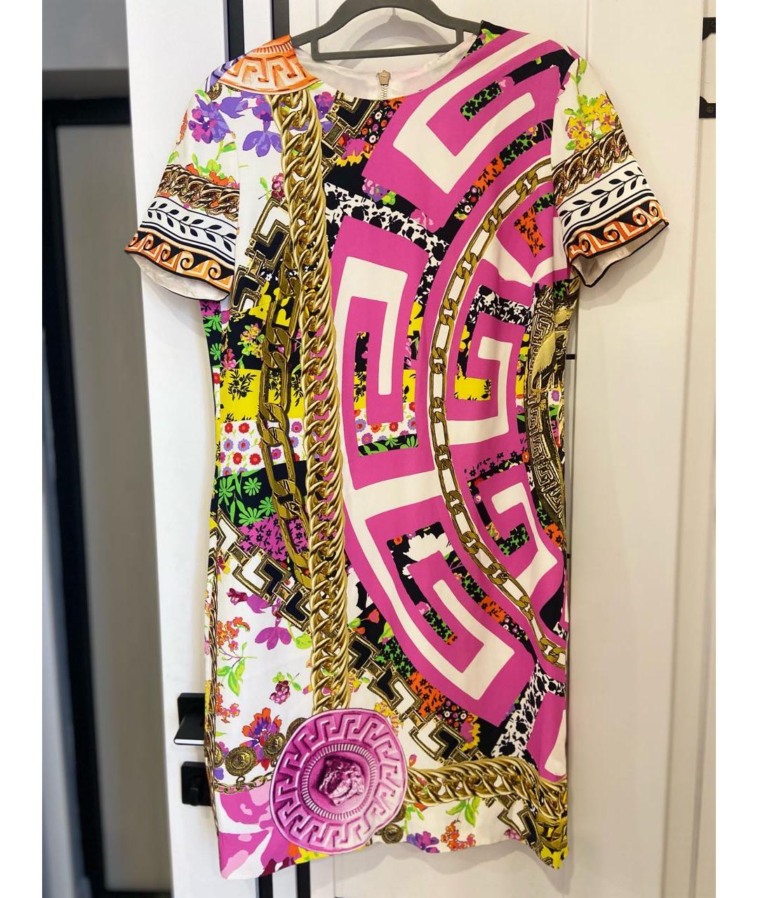 VERSACE Розовое полиэстеровое повседневное платье, фото 5