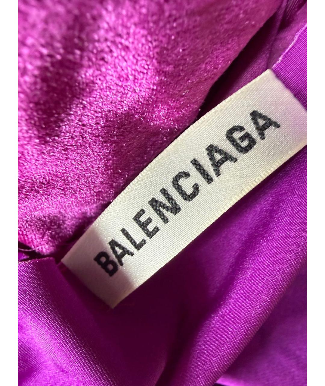 BALENCIAGA Фуксия бархатное коктейльное платье, фото 5