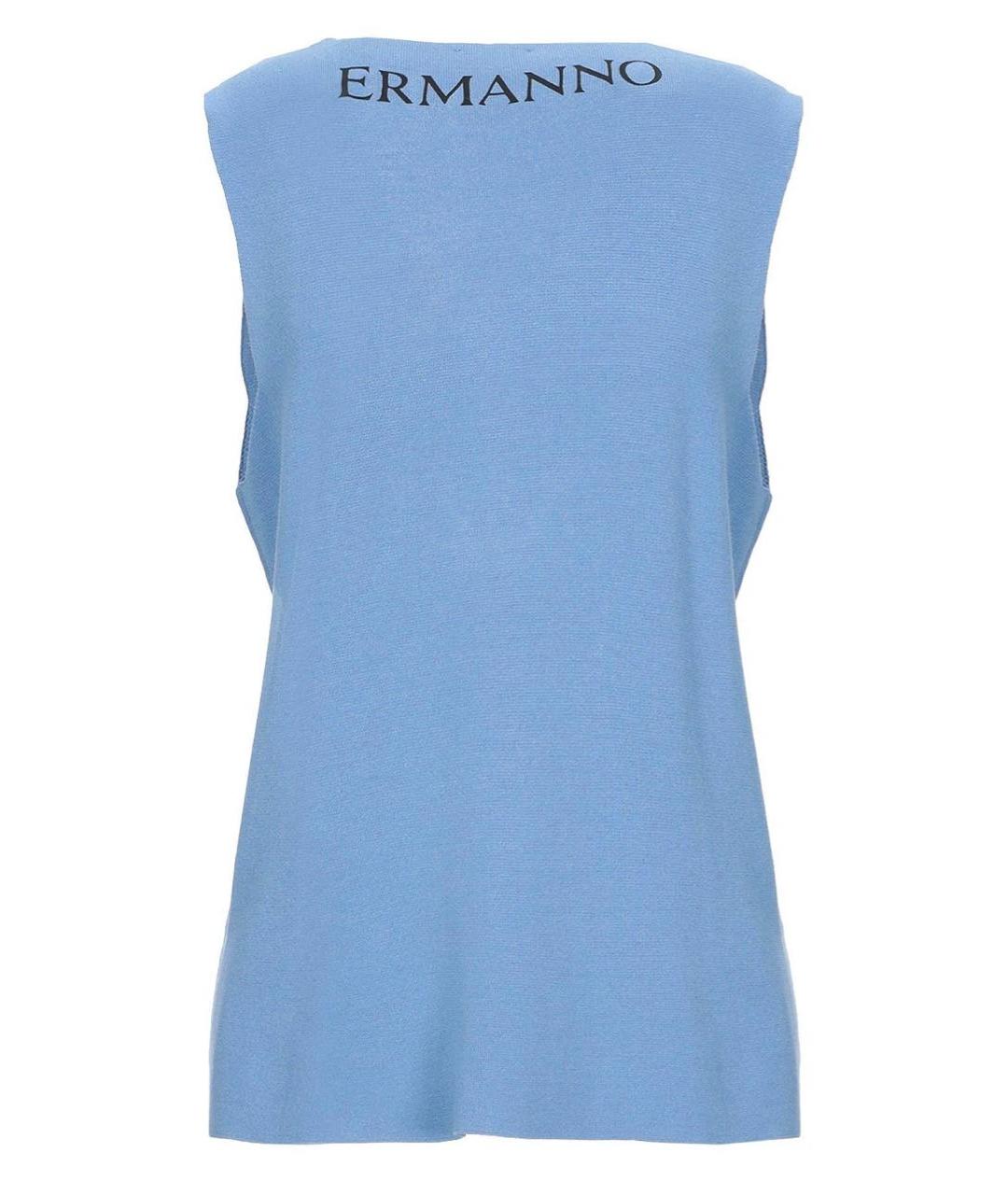 ERMANNO SCERVINO Голубая вискозная майка, фото 2
