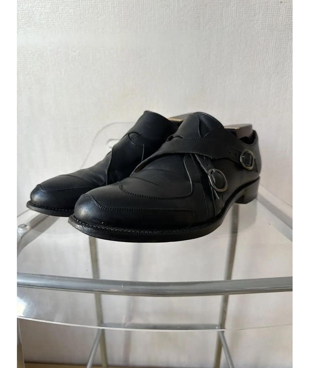 RAF SIMONS Черные кожаные низкие ботинки, фото 5