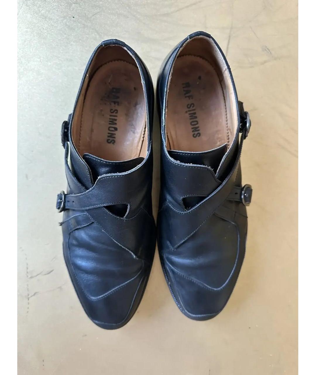 RAF SIMONS Черные кожаные низкие ботинки, фото 3