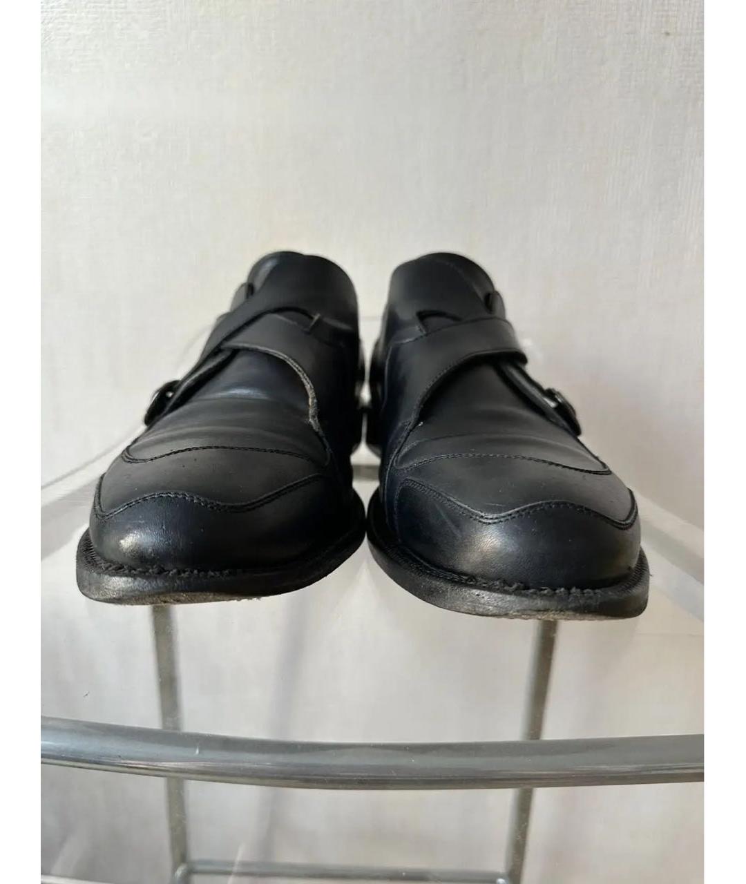 RAF SIMONS Черные кожаные низкие ботинки, фото 2