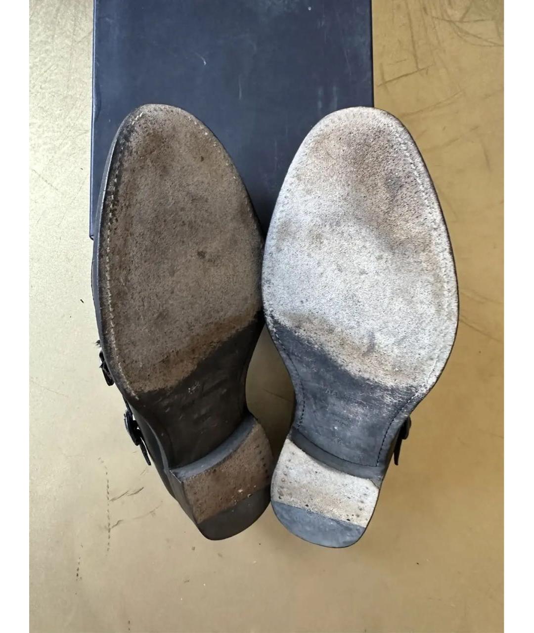 RAF SIMONS Черные кожаные низкие ботинки, фото 7