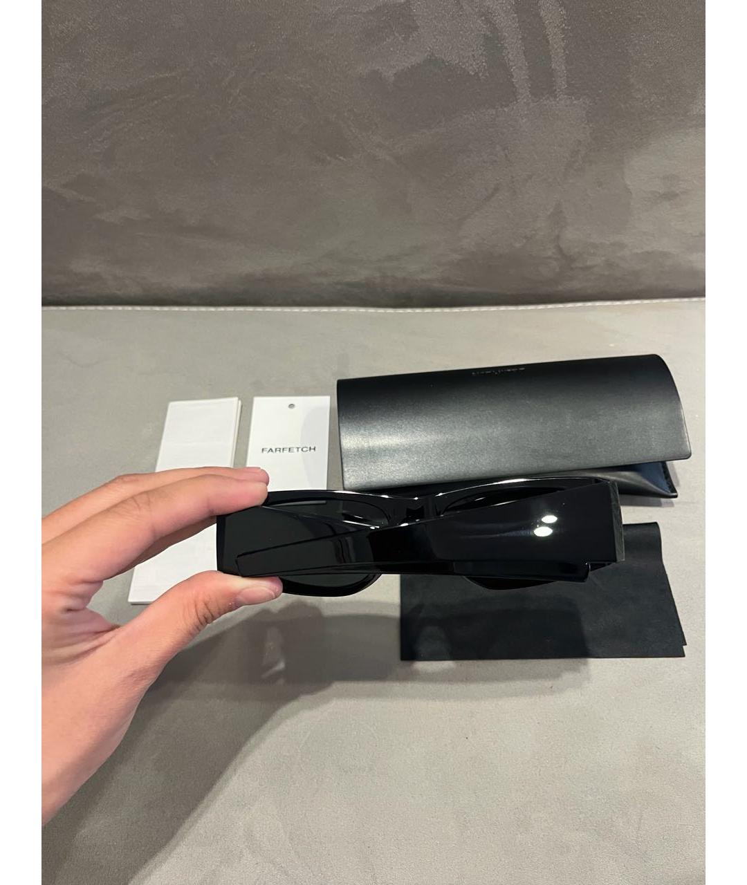 SAINT LAURENT Черные пластиковые солнцезащитные очки, фото 6