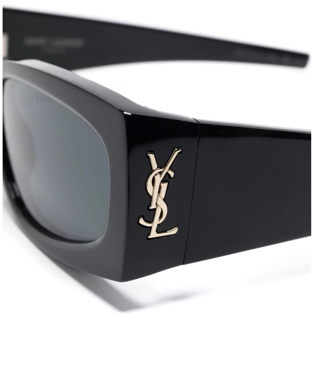 SAINT LAURENT Черные пластиковые солнцезащитные очки, фото 3
