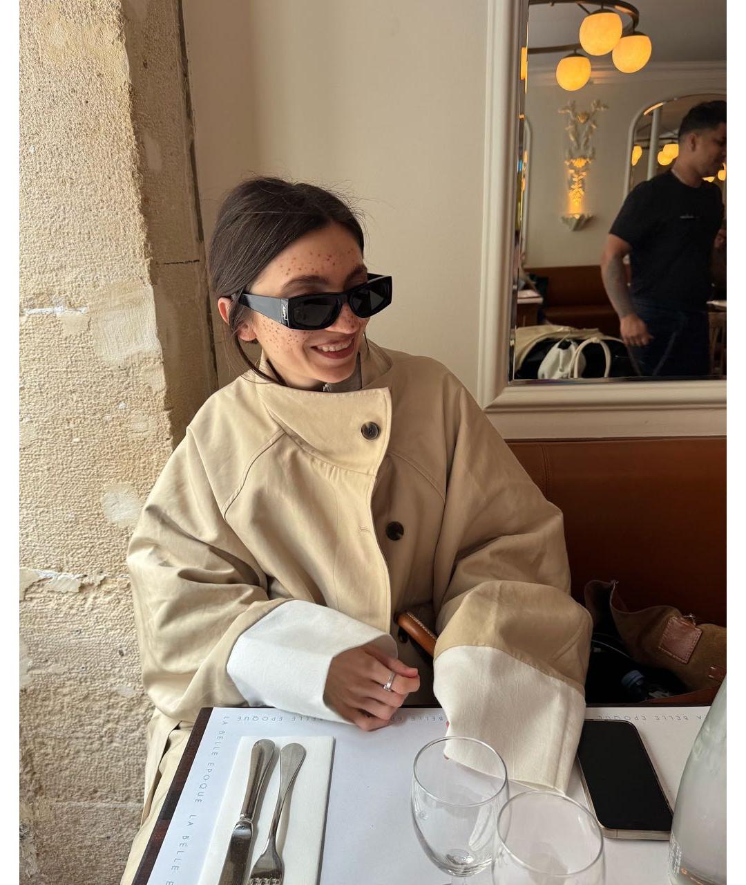 SAINT LAURENT Черные пластиковые солнцезащитные очки, фото 8