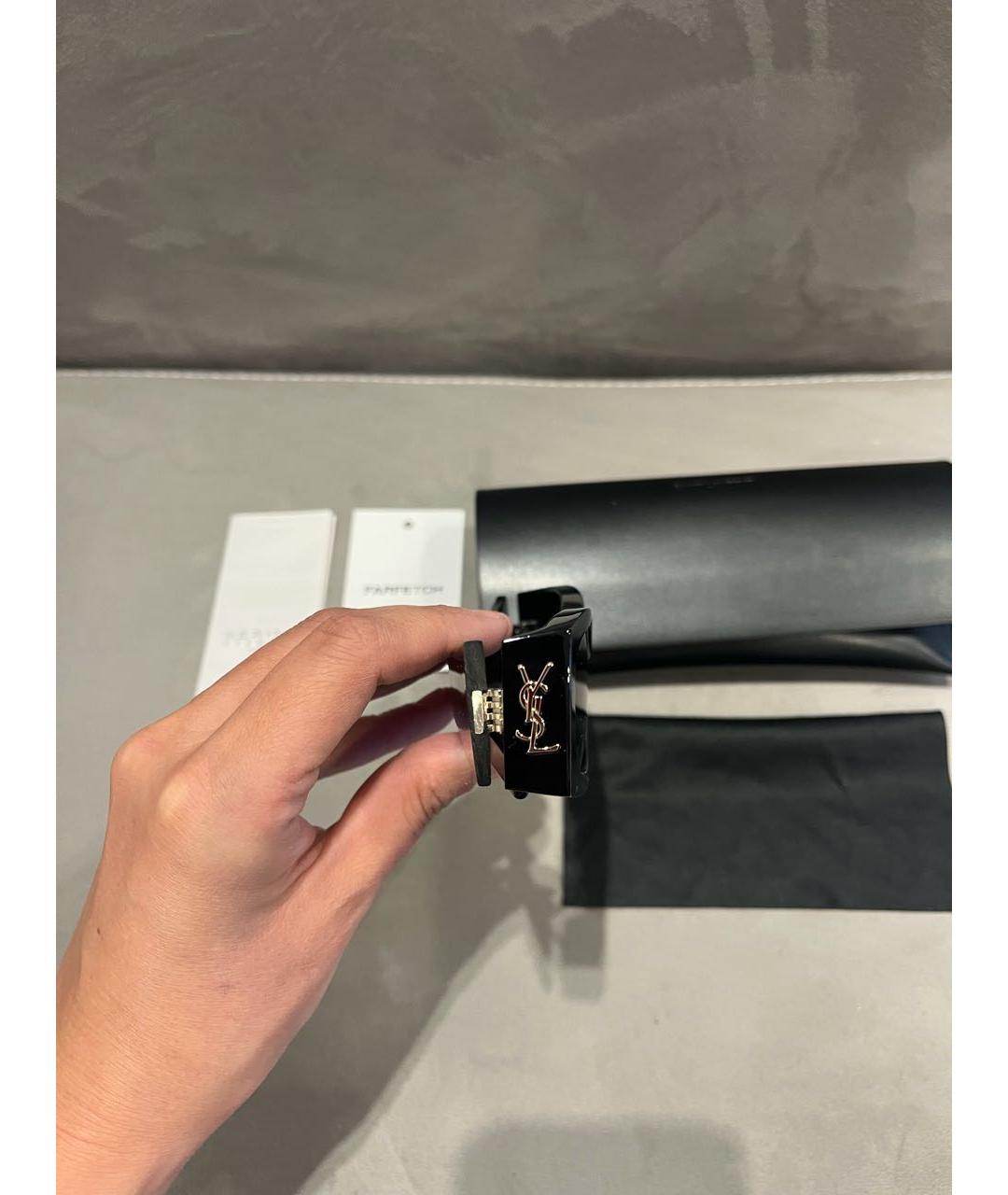 SAINT LAURENT Черные пластиковые солнцезащитные очки, фото 5