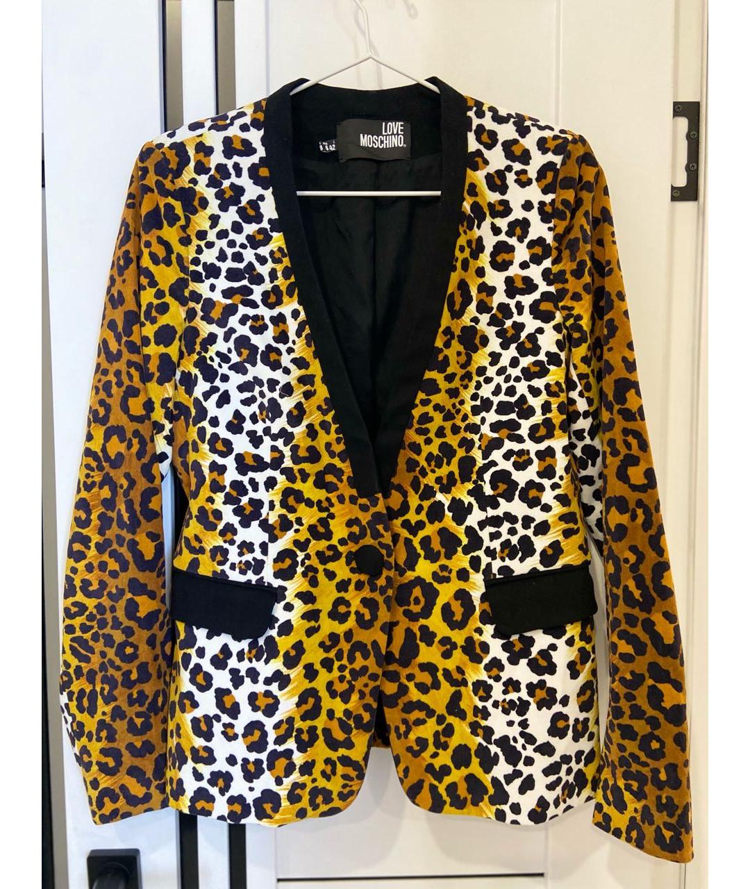 LOVE MOSCHINO Желтый хлопковый жакет/пиджак, фото 3