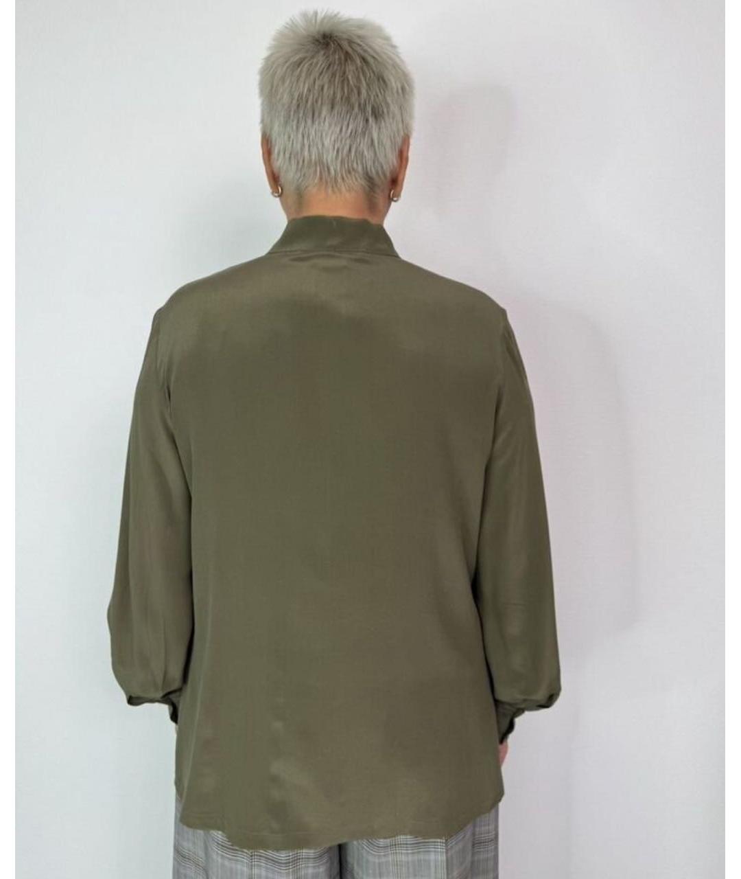 MAX MARA Зеленая шелковая блузы, фото 2