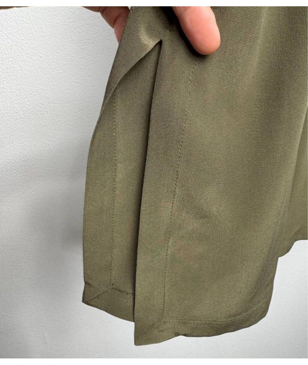 MAX MARA Зеленая шелковая блузы, фото 4