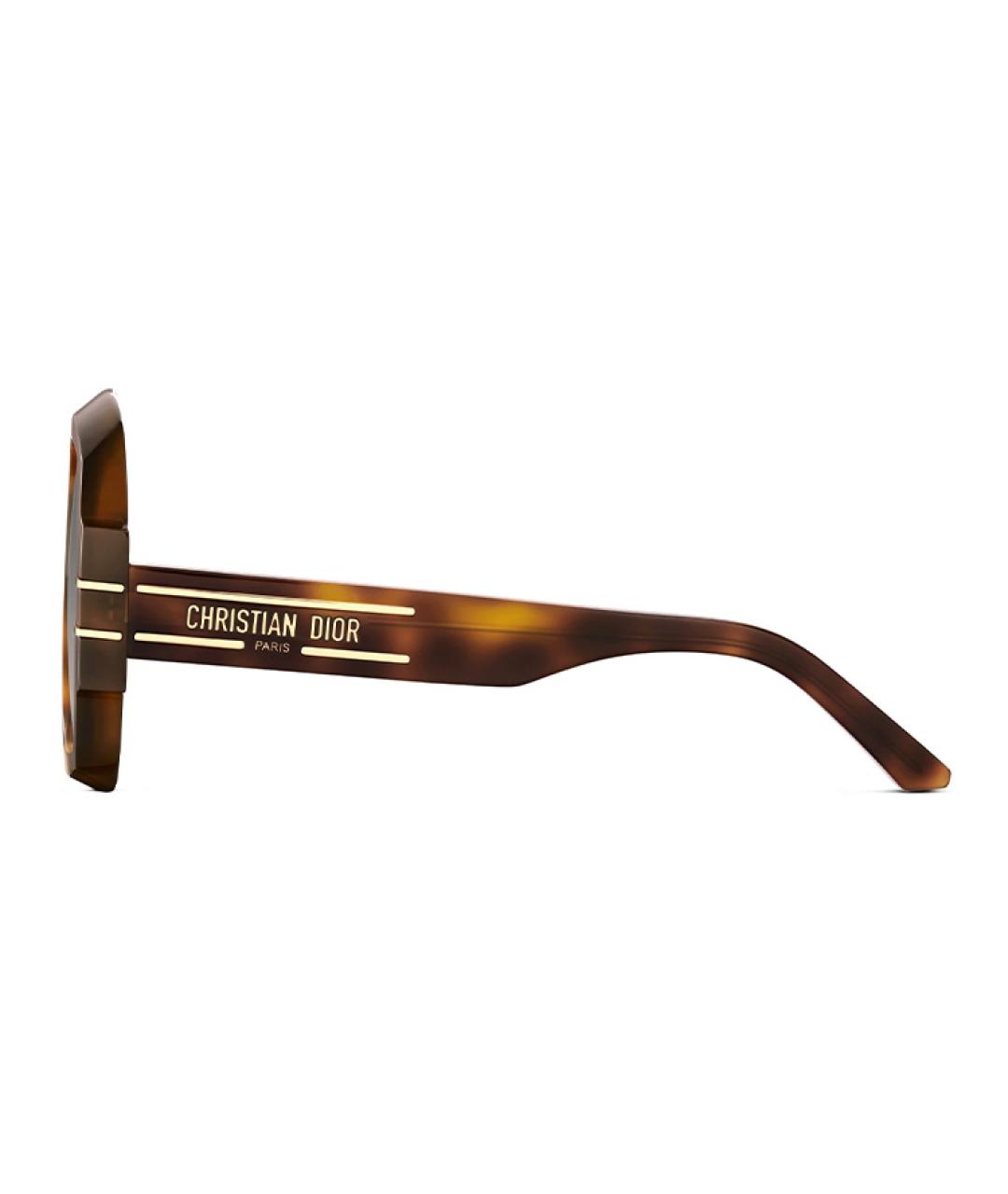 CHRISTIAN DIOR Коричневые пластиковые солнцезащитные очки, фото 3