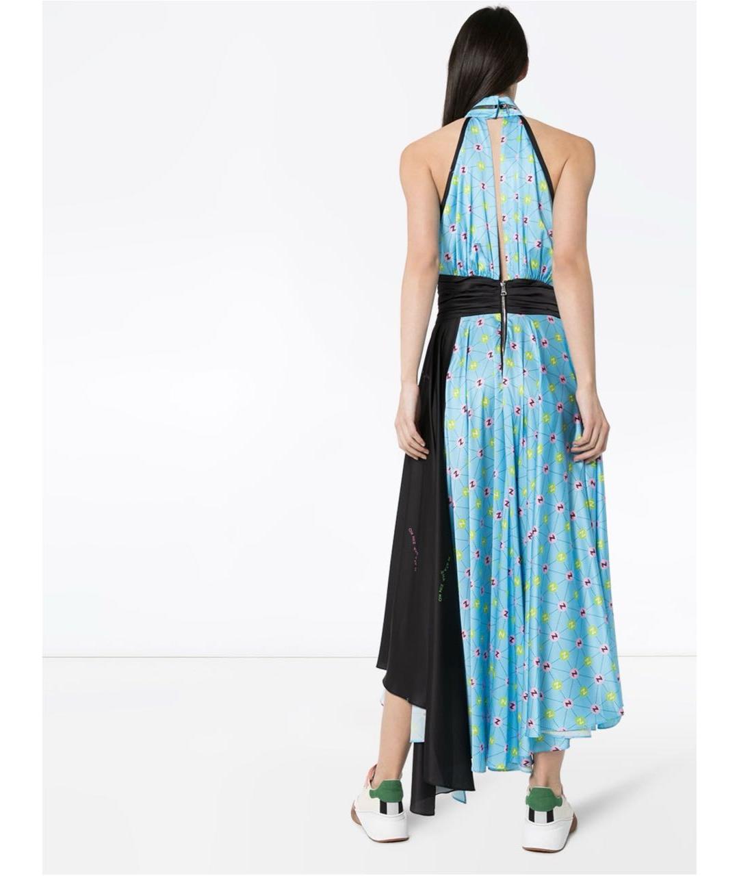 NATASHA DENONA Голубое полиэстеровое коктейльное платье, фото 3