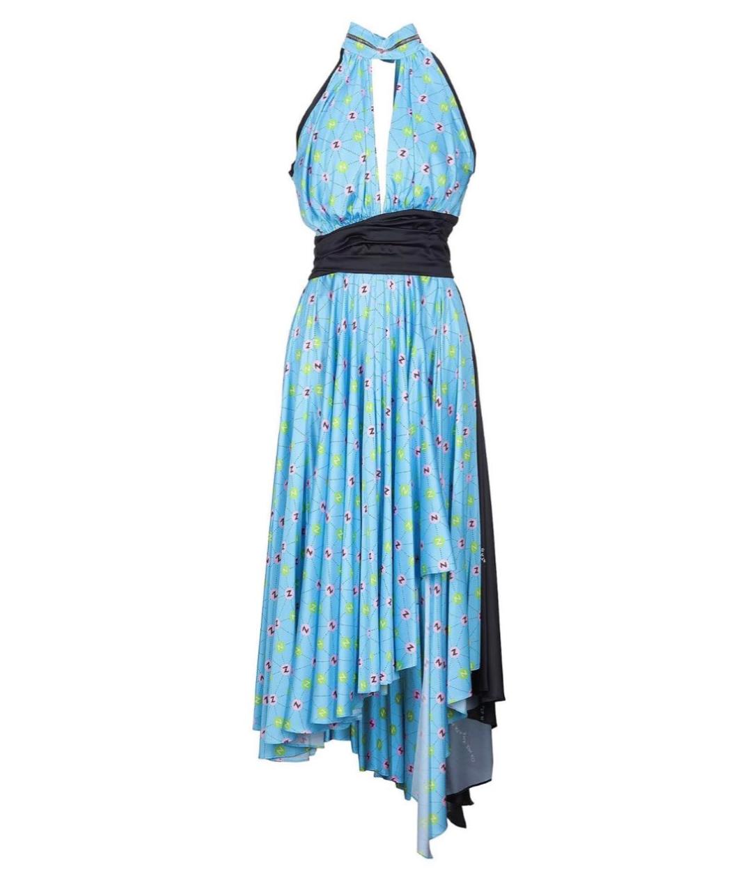 NATASHA DENONA Голубое полиэстеровое коктейльное платье, фото 9