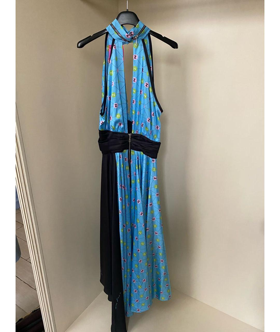 NATASHA DENONA Голубое полиэстеровое коктейльное платье, фото 7