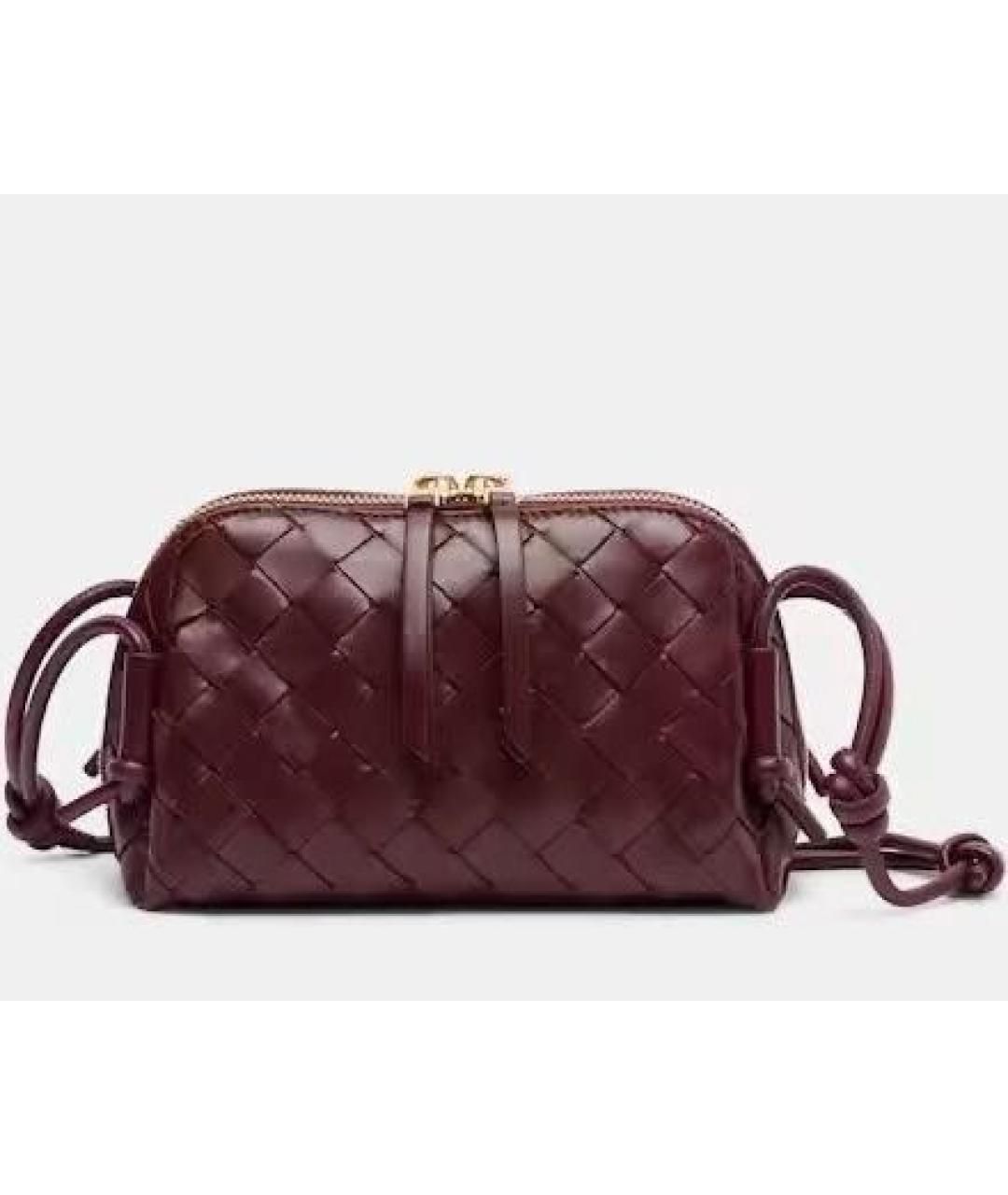 BOTTEGA VENETA Бордовая кожаная сумка через плечо, фото 6