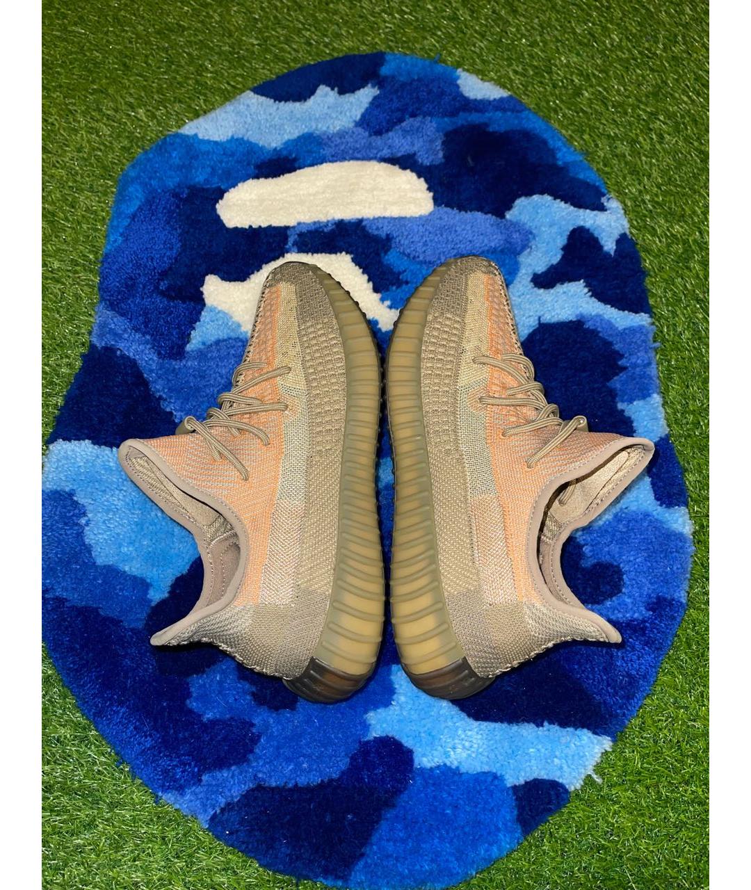 ADIDAS YEEZY Коричневые текстильные низкие кроссовки / кеды, фото 5