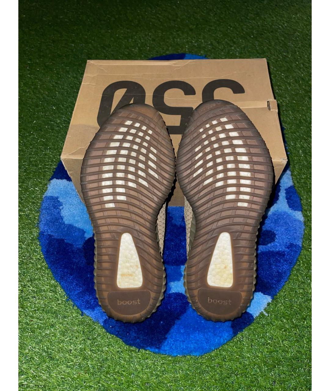 ADIDAS YEEZY Коричневые текстильные низкие кроссовки / кеды, фото 6
