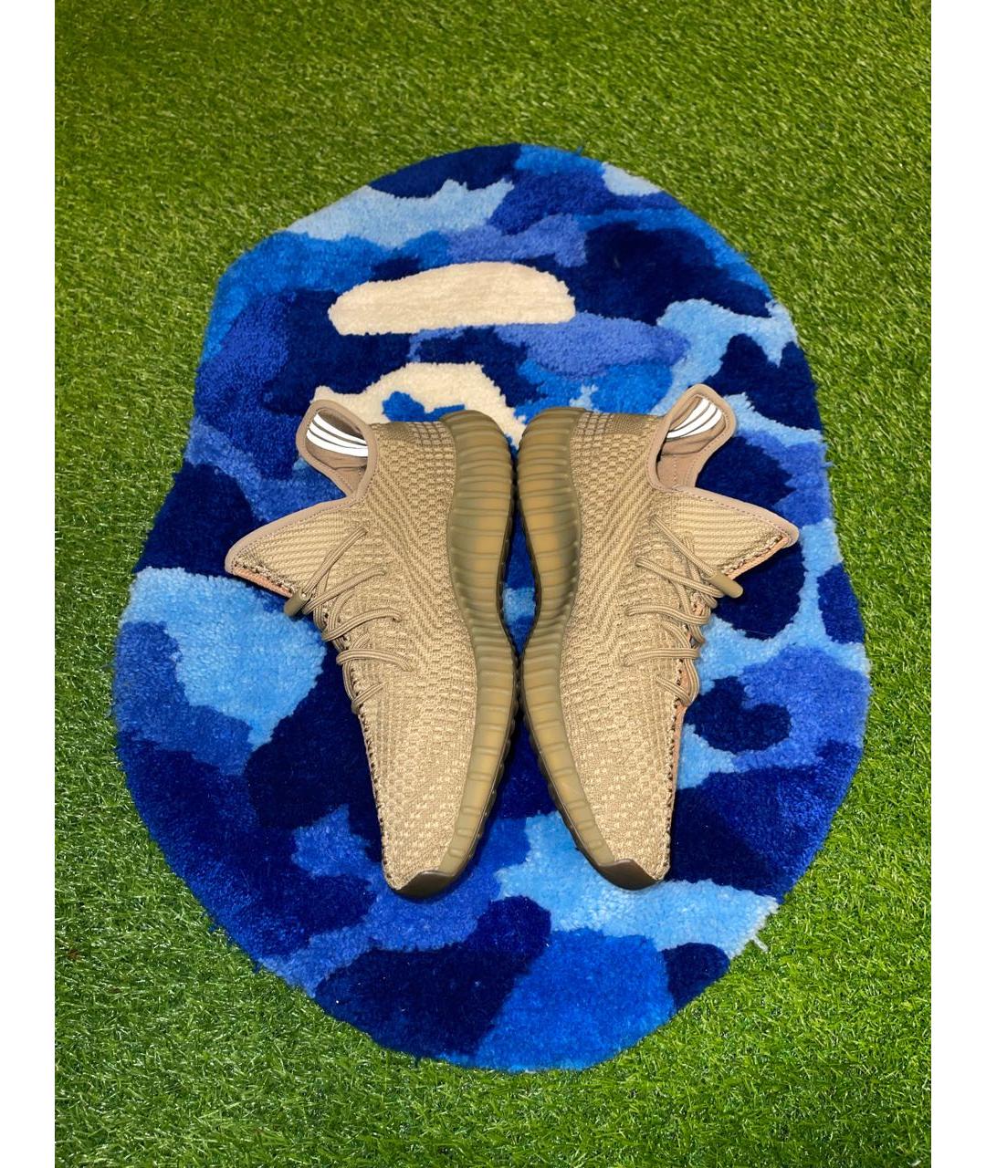 ADIDAS YEEZY Коричневые текстильные низкие кроссовки / кеды, фото 4