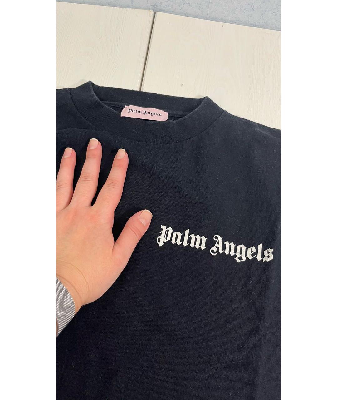 PALM ANGELS Черная хлопковая футболка, фото 4