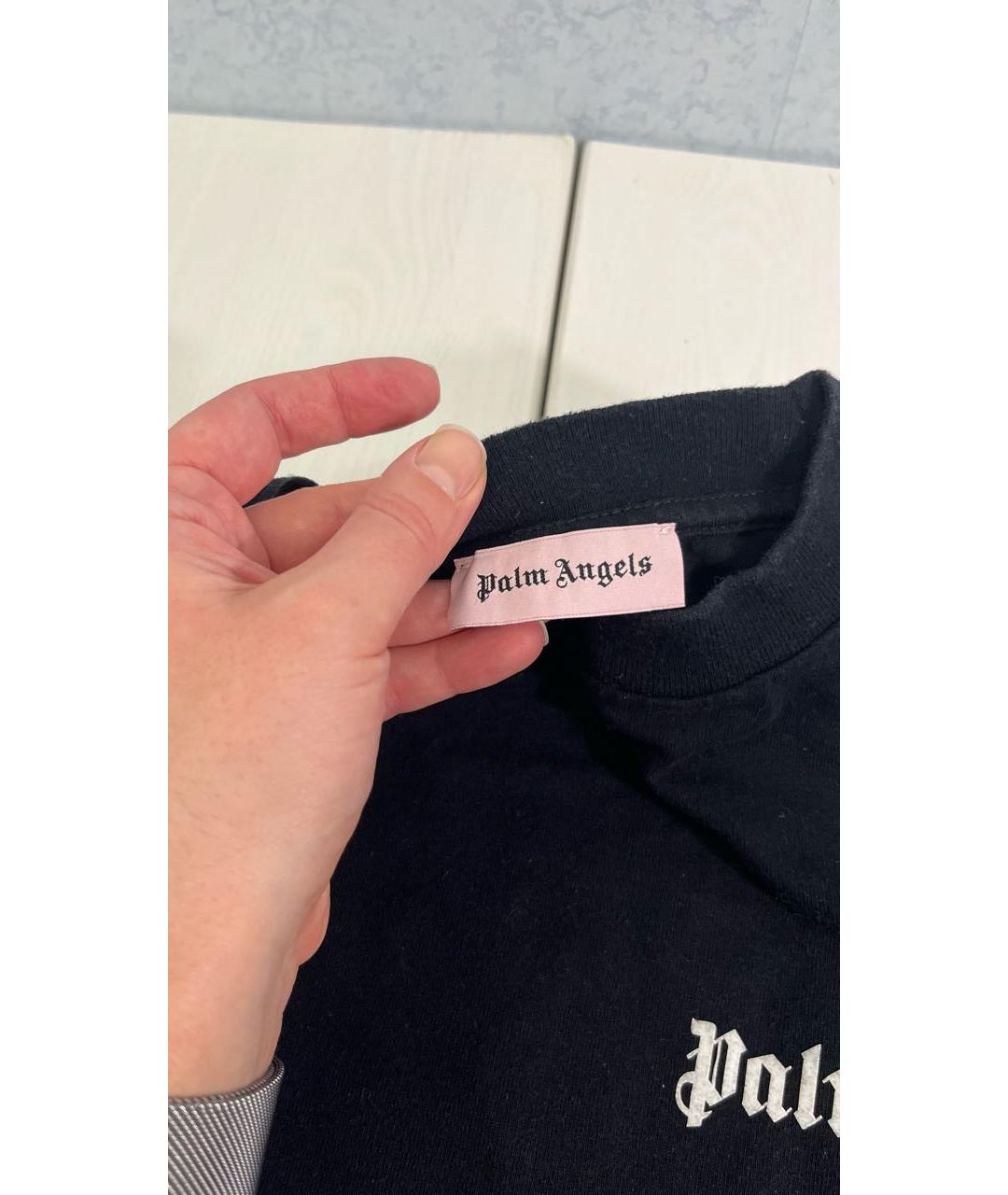 PALM ANGELS Черная хлопковая футболка, фото 3