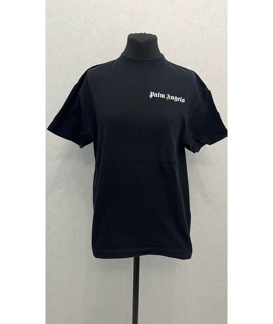 PALM ANGELS Черная хлопковая футболка, фото 7