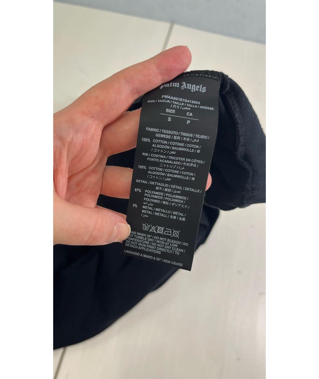 PALM ANGELS Черная хлопковая футболка, фото 5