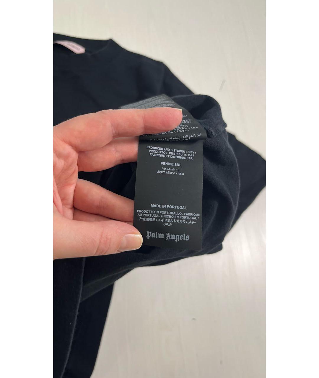 PALM ANGELS Черная хлопковая футболка, фото 6