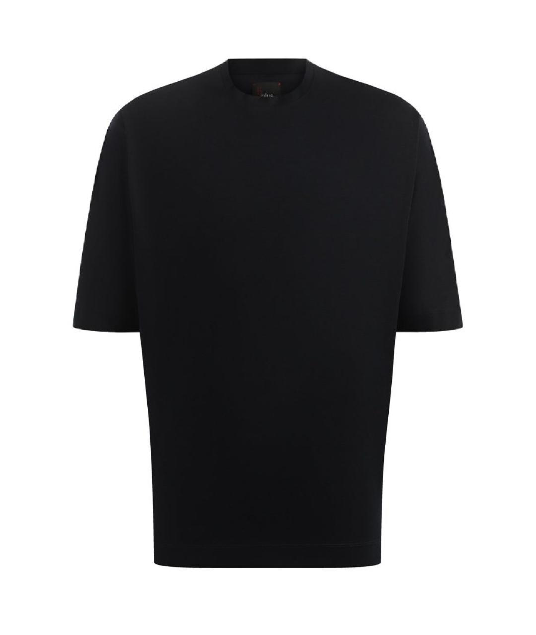 KITON Темно-синяя хлопковая футболка, фото 1