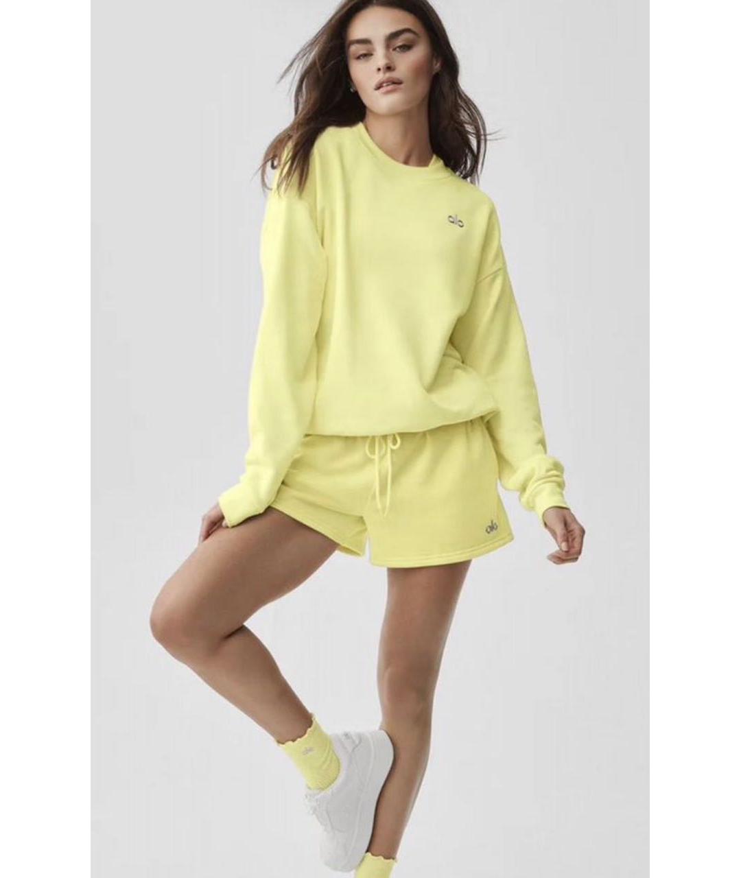 ALO YOGA Желтый хлопковый костюм с брюками, фото 6