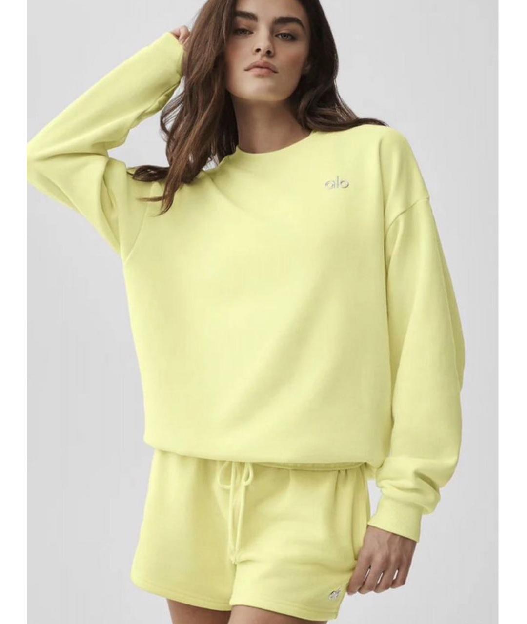 ALO YOGA Желтый хлопковый костюм с брюками, фото 2