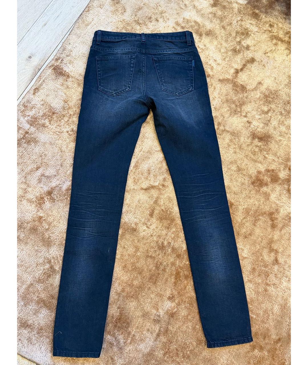 SAINT LAURENT Черные хлопковые джинсы слим, фото 4