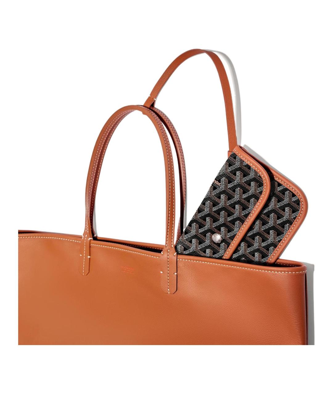 GOYARD Коричневая кожаная сумка тоут, фото 3