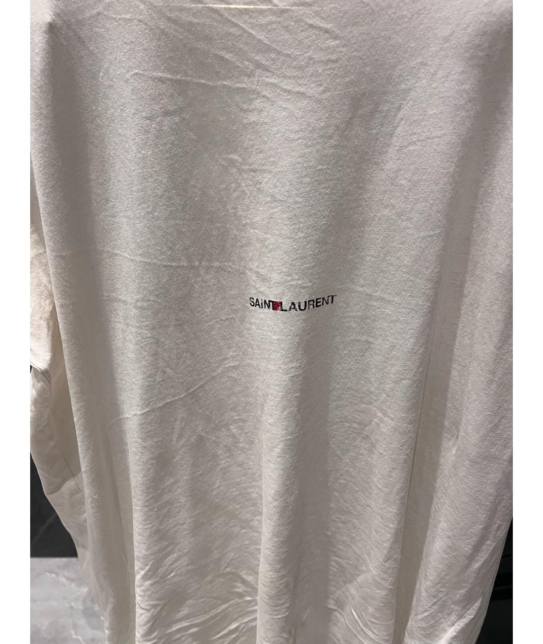 SAINT LAURENT Белая хлопковая футболка, фото 4