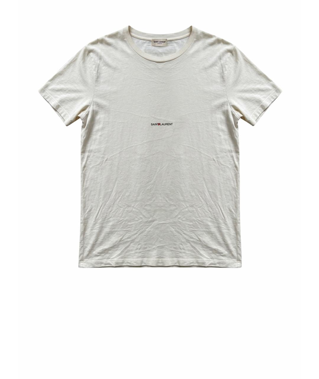 SAINT LAURENT Белая хлопковая футболка, фото 1