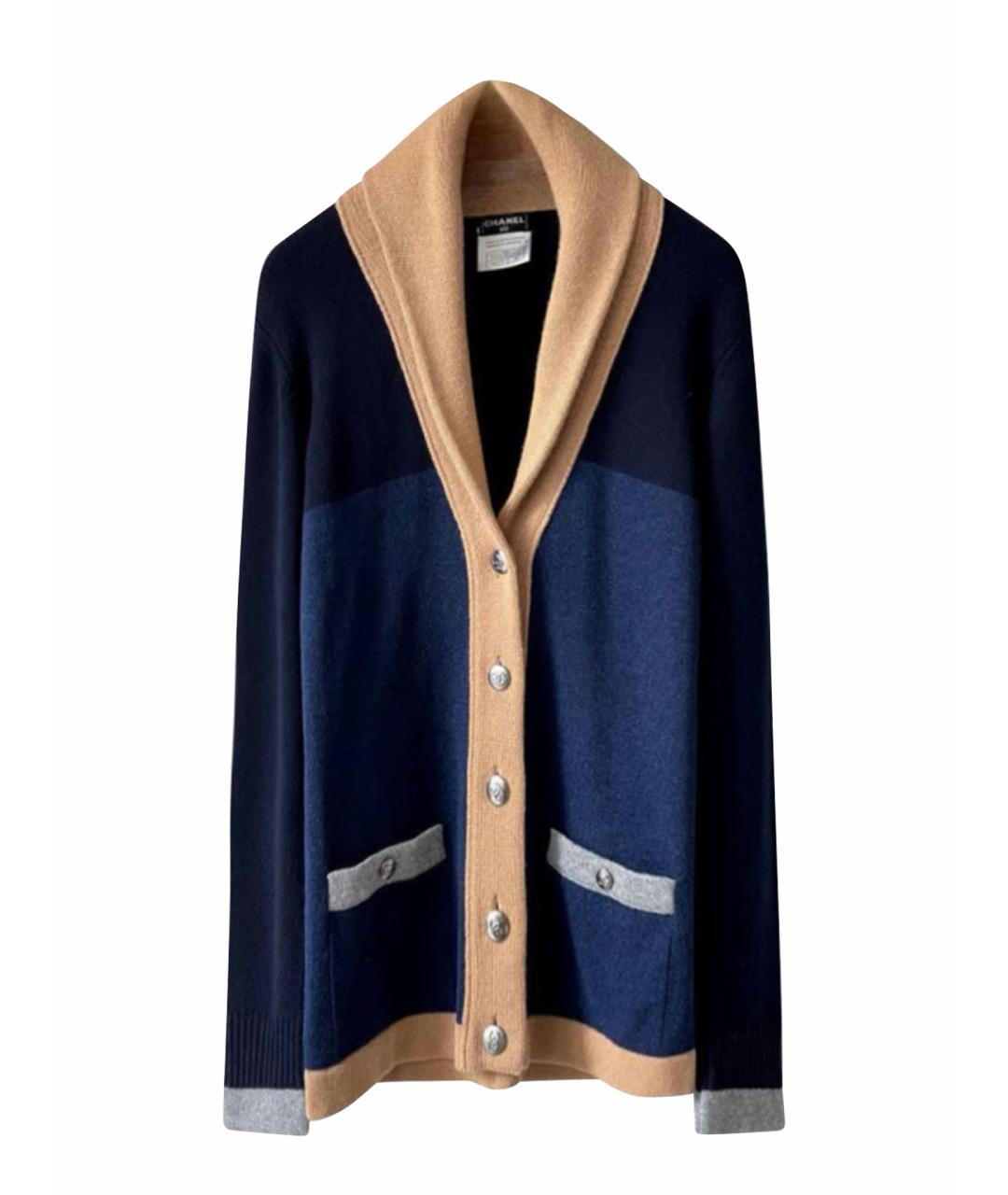 CHANEL Темно-синий кашемировый кардиган, фото 1