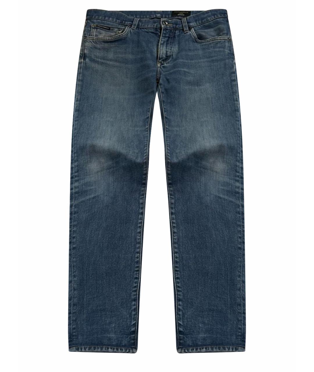 DOLCE&GABBANA Синие хлопко-эластановые джинсы скинни, фото 1