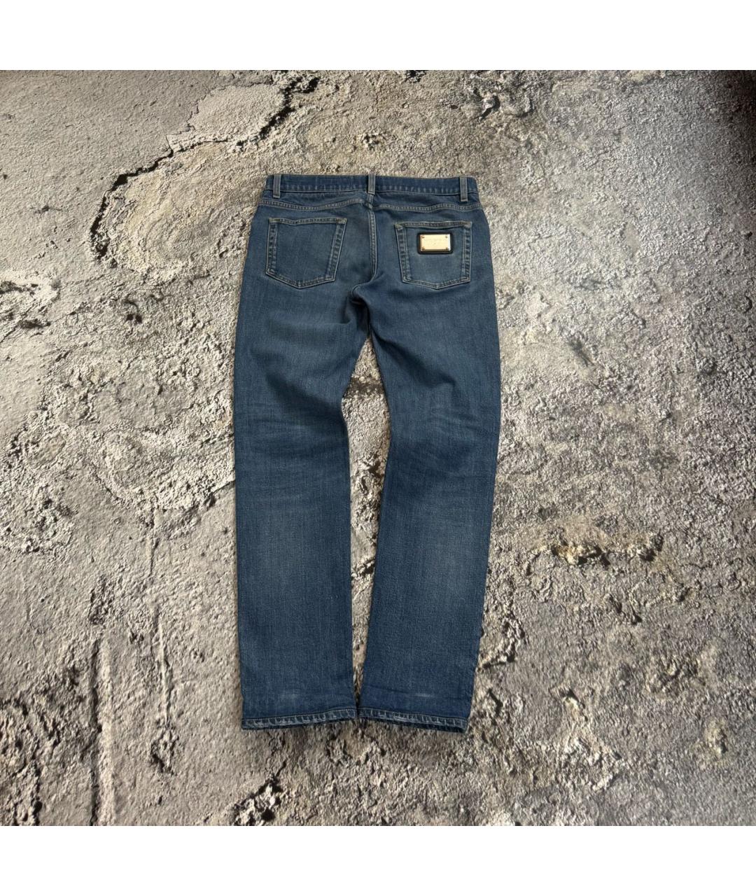 DOLCE&GABBANA Синие хлопко-эластановые джинсы скинни, фото 2