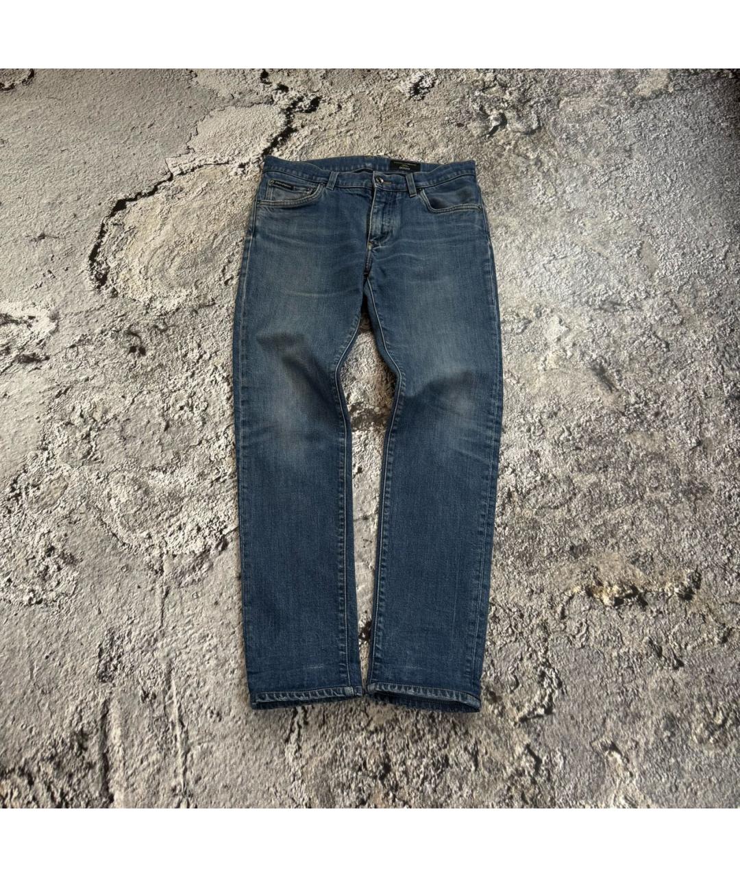 DOLCE&GABBANA Синие хлопко-эластановые джинсы скинни, фото 9