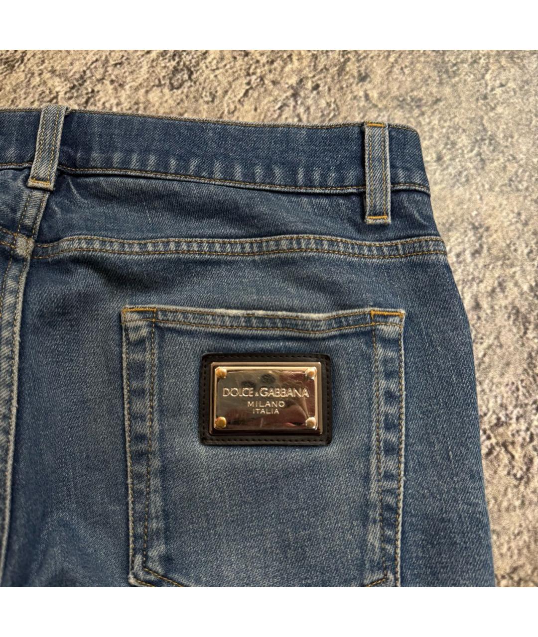DOLCE&GABBANA Синие хлопко-эластановые джинсы скинни, фото 8