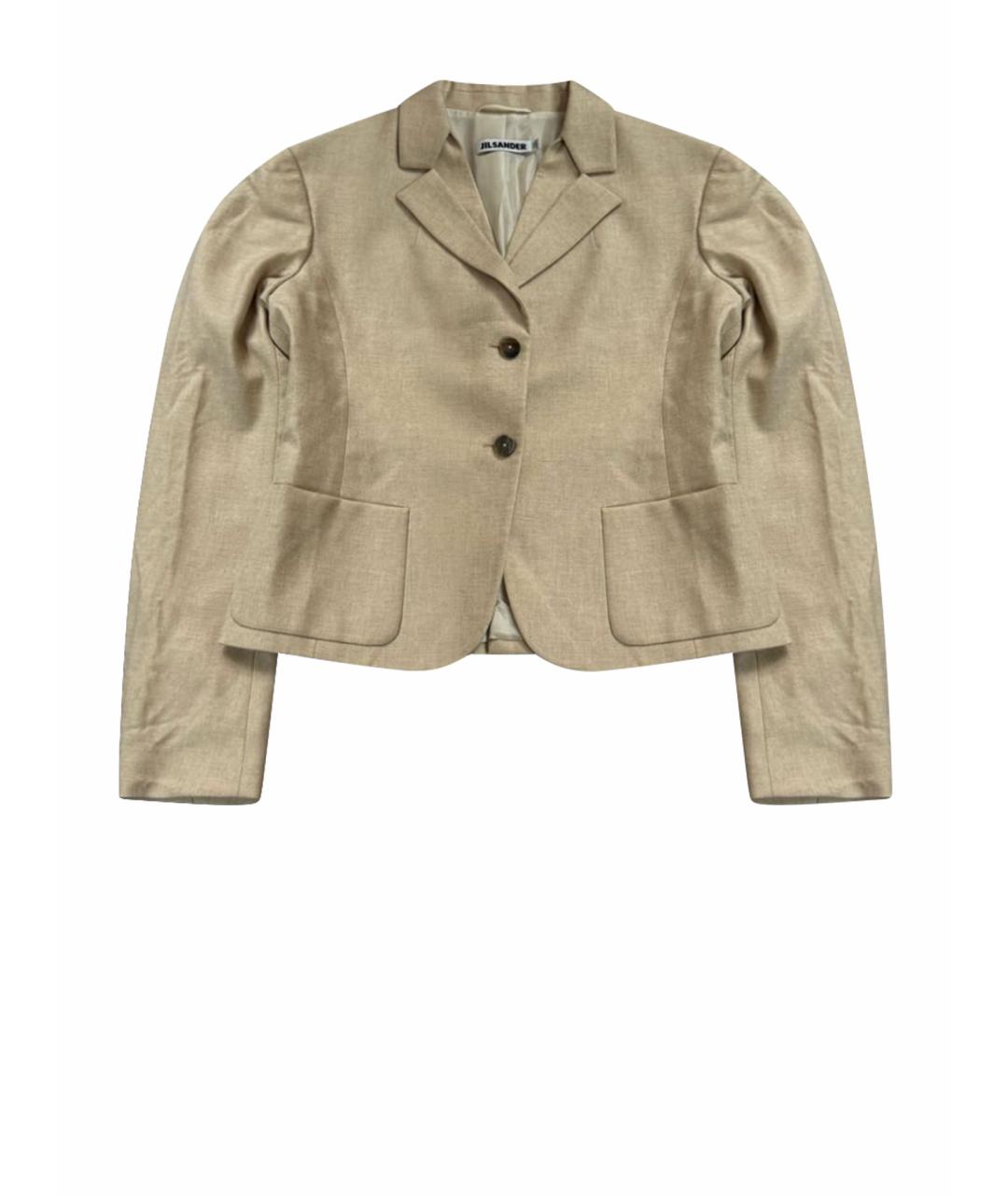 JIL SANDER Бежевый кашемировый жакет/пиджак, фото 1