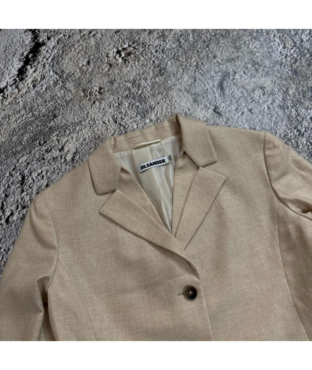 JIL SANDER Бежевый кашемировый жакет/пиджак, фото 5