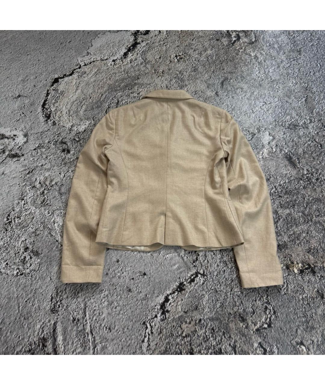 JIL SANDER Бежевый кашемировый жакет/пиджак, фото 2